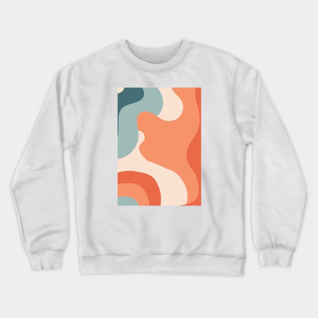 Colorful Retro Waves 1, Swirl Crewneck Sweatshirt by Colorable